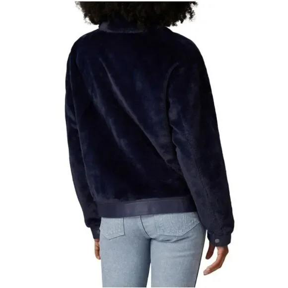 Alec Les Filles Black Faux Fur Aviator Biker Jacket Size Medium - Picture 2 of 11